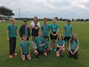 Tag Rugby Team winning the shield at Luctonians tag rugby festival